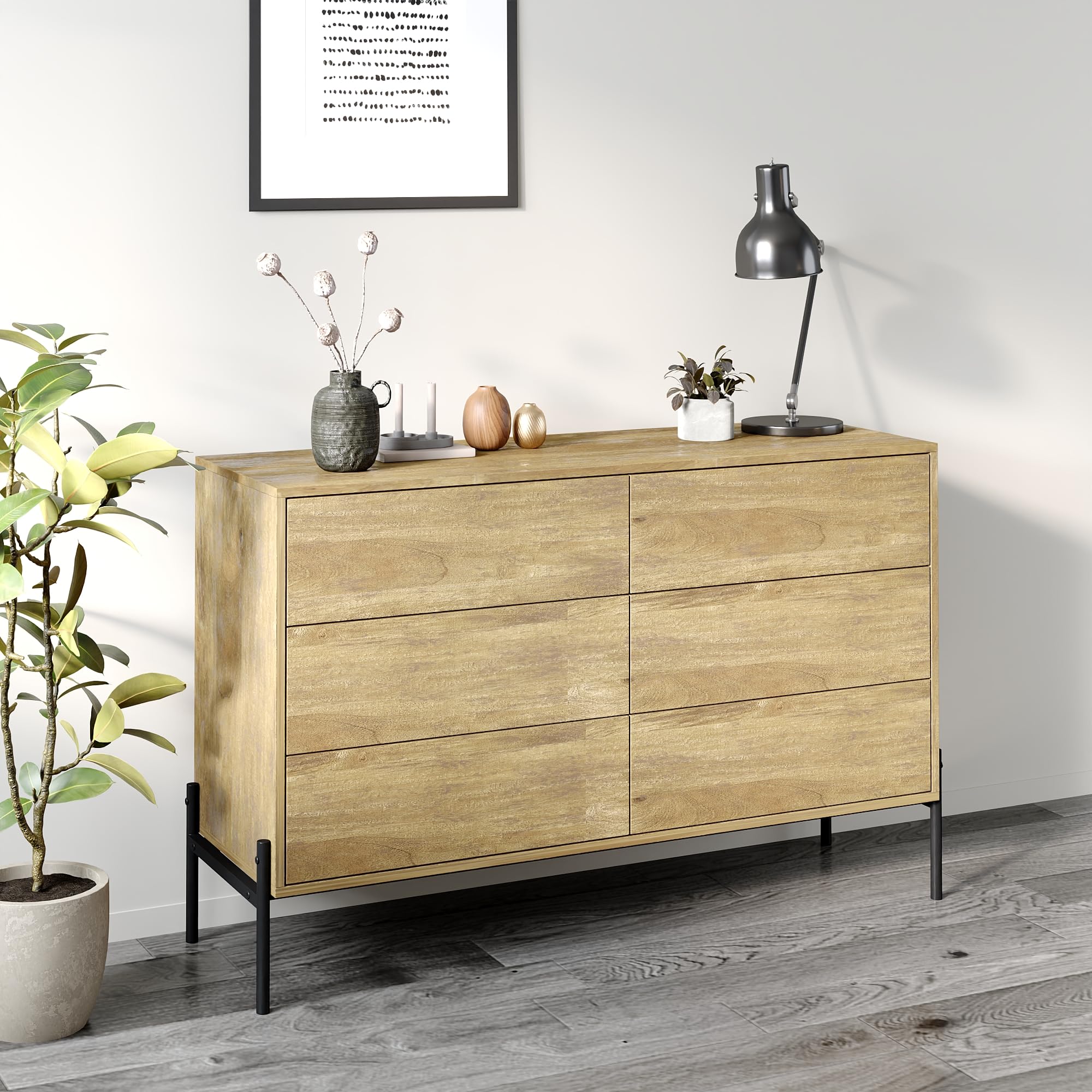 Amazon｜FUFU&GAGA チェストタンス 天然木桐材 幅120x奥行40x高さ78.5